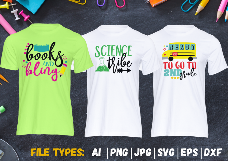 Back to School 10 T-shirt Designs Bundle: Elevate Your School Style!