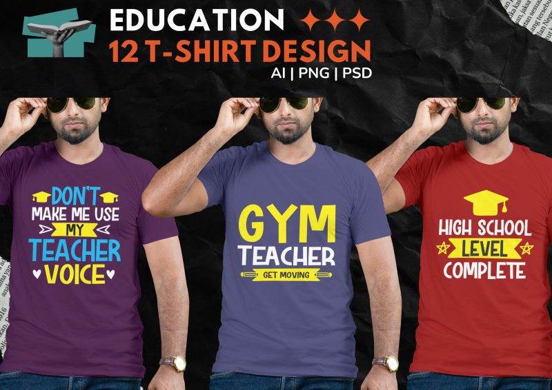 Education 12 T-Shirt Design Bundle: Empowering Minds in Style