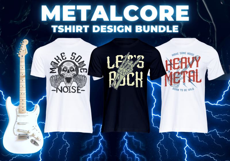 Metalcore 8 T-shirt Designs Bundle: Unleash the Sonic Fury!