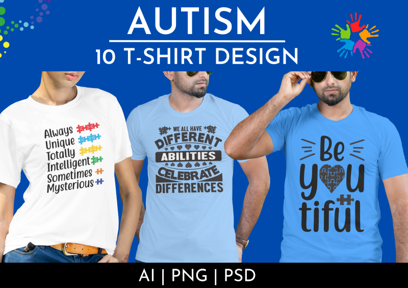 The Autism 10 T-Shirt Design Bundle: Wear Your Support with Pride