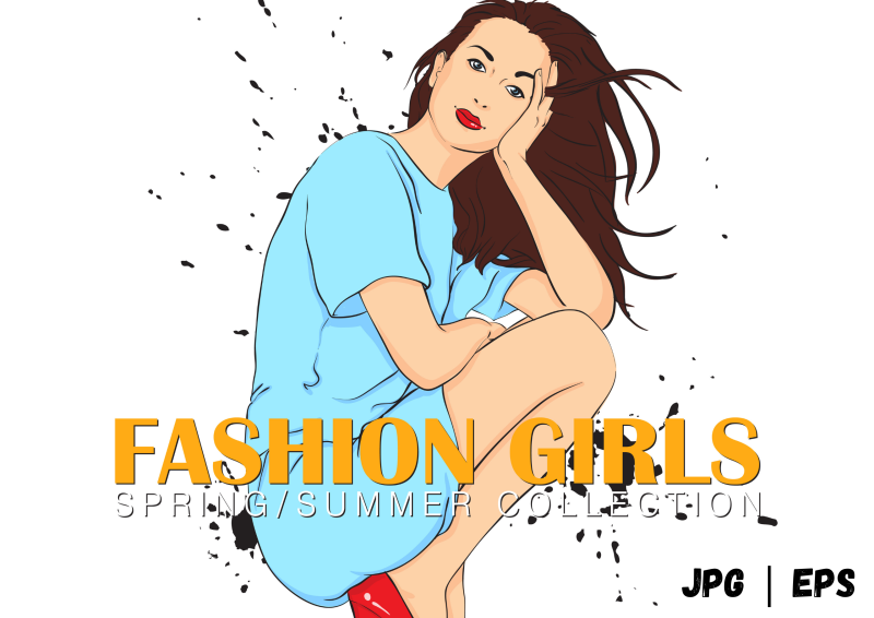 50 Fashion Girl in Sketch Style T-Shirt Designs: Embrace Artistry in Your Wardrobe
