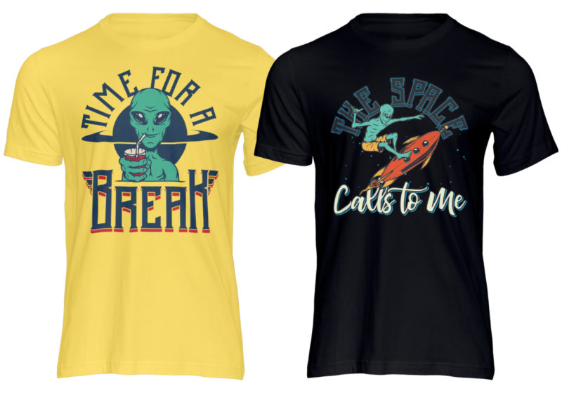 Space Vacations 8 T-shirt Designs Bundle: Journey to the Stars!