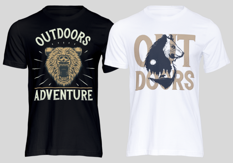 Adventure and Outdoor 4 T-shirt Designs Bundle: Explore, Discover, Repeat!