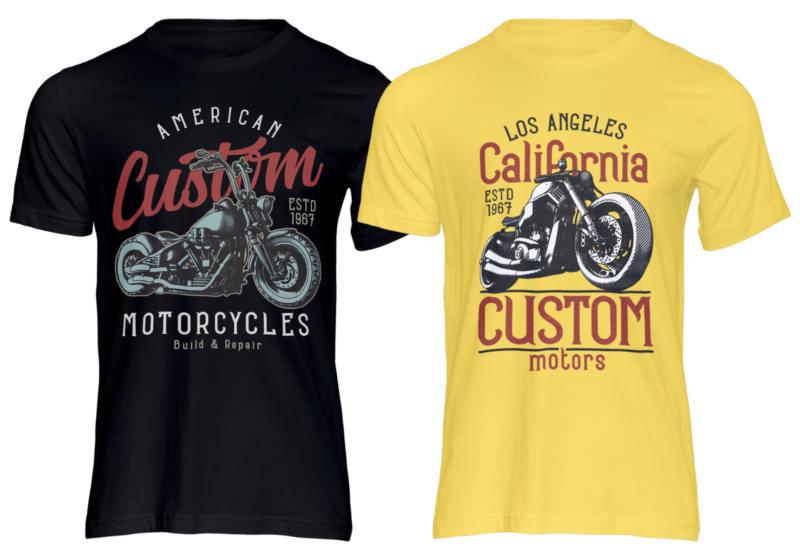 Bobber Motorcycle 10 T-shirt Designs Bundle: Ride in Style!