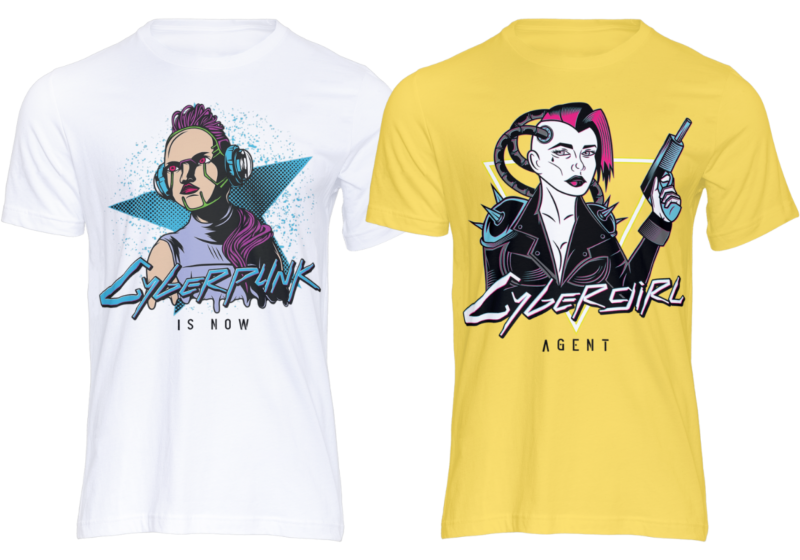 CyberPunk 10 T-shirt Designs Bundle: Embrace the Digital Edge!
