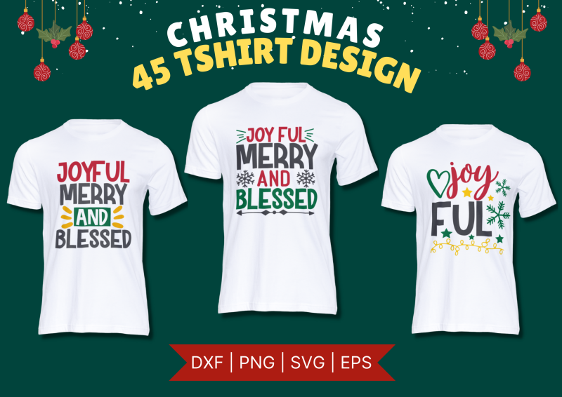 Christmas 45 T-Shirt Design Bundle: Unwrap the Festive Joy