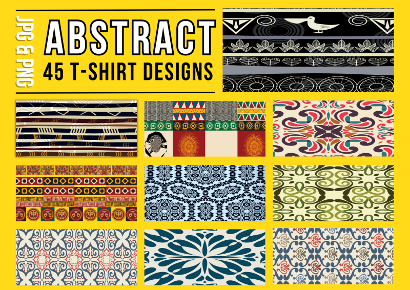 Abstract 45 T-Shirt Design Bundle: Express Your Unique Style