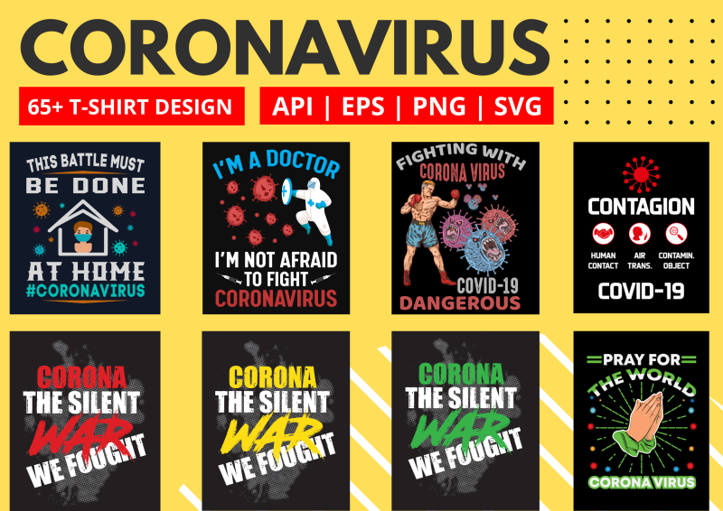Coronavirus 65 T-Shirt Design Bundle: Uniting in Resilience