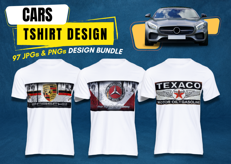 97 Cars T-Shirt Design Bundle: Drive in Style!