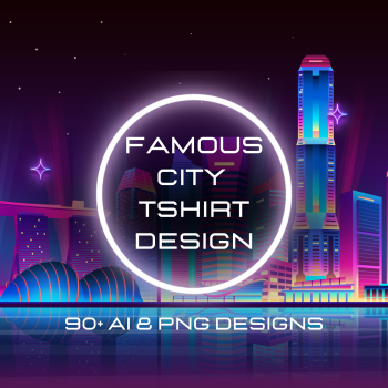 90+ Famous City T-Shirt Design Bundle: Wear the World on Your Sleeve