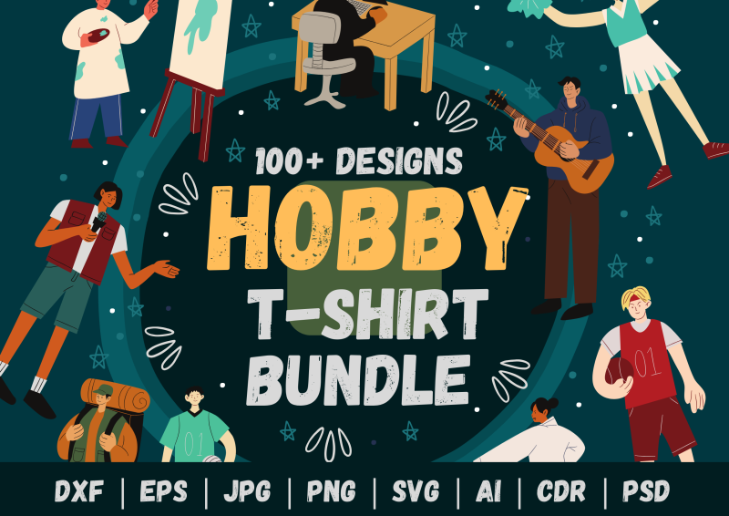 100+ Hobbies T-Shirt Designs Bundle: Wear Your Passion with Pride