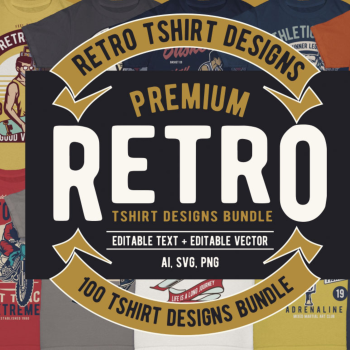 100+ Retro & Vintage T-Shirt Design Bundle: Embrace Nostalgia with Style